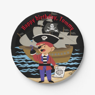Pirate themated paper bord / schedel & kruisgraten