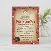 Pirate Theme Birthday Invitation Kaart (Staand voorkant)
