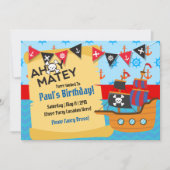 Pirate Theme Birthday Invitations Kaart (Voorkant)