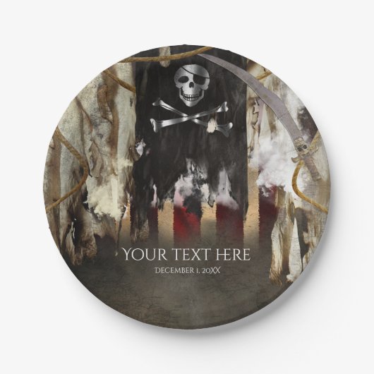 Pirate Theme Birthday of Bachelor Party Papieren Bordje (Voorkant)