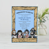 Pirate Theme Birthday Party Boy's Kaart (Staand voorkant)
