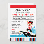 Pirate Theme Birthday Party Invitation Kaart (Voorkant / Achterkant)