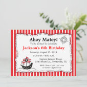 Pirate Theme Birthday Party Invitation Kaart (Staand voorkant)