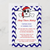 Pirate Theme Birthday Party Kaart (Achterkant)