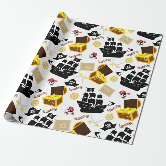 Pirate Theme Cadeaupapier (Uitgerold)