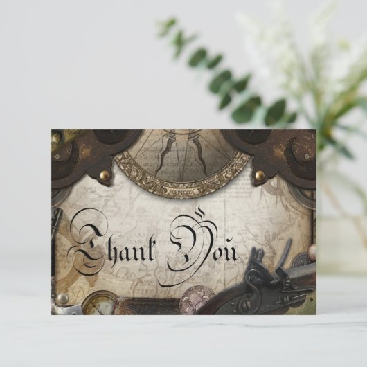 Pirate Theme Dank u kaart (Staand voorkant)