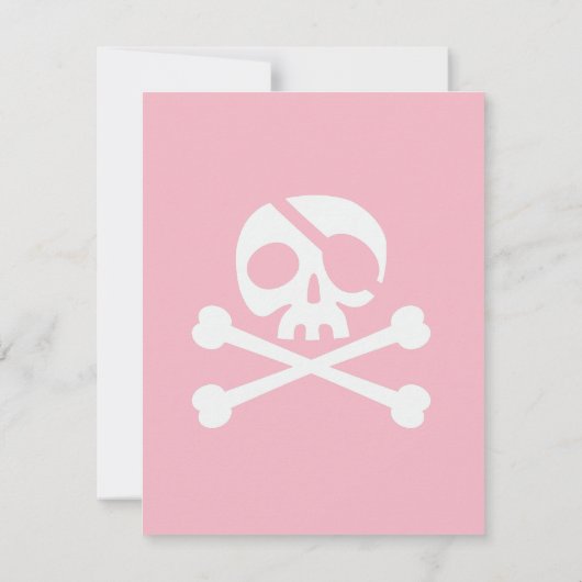 Pirate Theme Kapitein Girl Birthday Party Kaart (Achterkant)