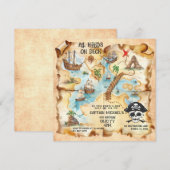Pirate Theme Treasure Kaart Verjaardagsfeest (Voorkant / Achterkant)