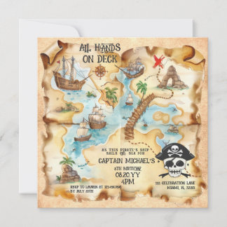 Pirate Theme Treasure Kaart Verjaardagsfeest