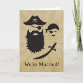 Pirate Theme Wedding Aankondiging met Piraten (Voorkant)