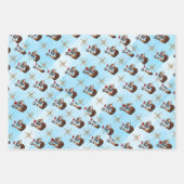 Pirate Theme Wrapping Paper Flat Sheet Set van 3 (Voorkant)