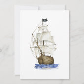 Pirate Themed Birthday Party Invitation Kaart (Achterkant)