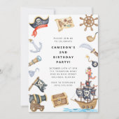 Pirate Themed Birthday Party Invitation Kaart (Voorkant)