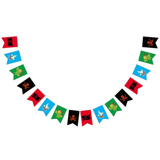 Pirate themed pret bunting / schedel & kruisbotten vlaggetjes (Alle)