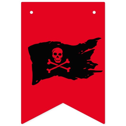 Pirate themed pret bunting / schedel & kruisbotten vlaggetjes (Eerste vlag)