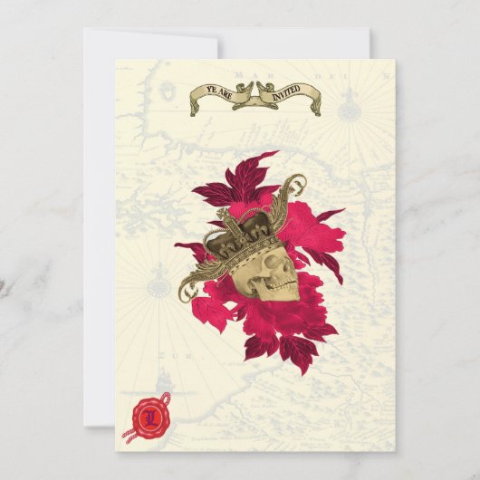 Pirate Thleed Wedding Invites Kaart (Voorkant)