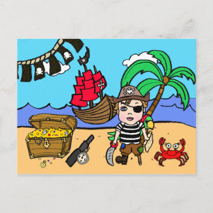 Pirate Thmed Birthday Invitation Briefkaart