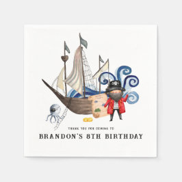 Pirate Thmed Birthday Party Napkins Servet