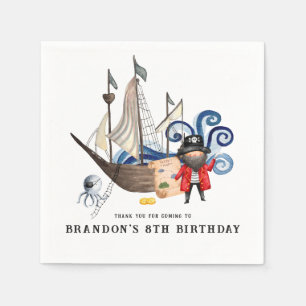 Pirate Thmed Birthday Party Napkins Servet