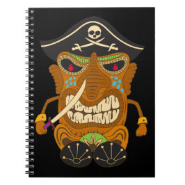 Pirate Tiki Standbeeld, Grappig Zwart Notitieboek