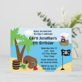 Pirate Treasure Birthday Party Kaart (Staand voorkant)