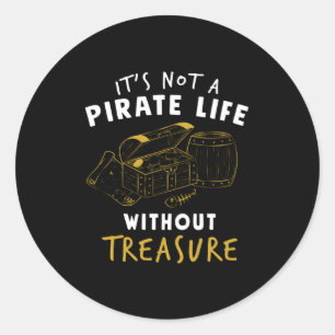 Pirate Treasure Borst Gezegden Ronde Sticker