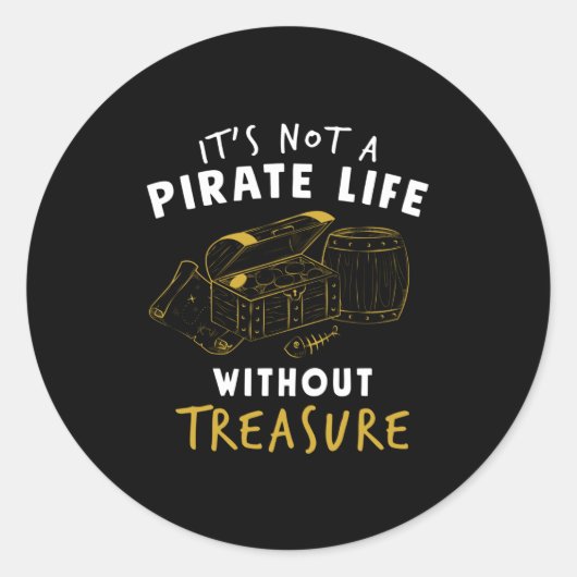 Pirate Treasure Borst Gezegden Ronde Sticker (Voorkant)
