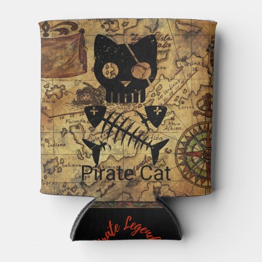 Pirate Treasure Cat Blikjeskoeler (Voorkant)