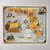 Pirate Treasure Chart of Florida Poster (Voorkant)