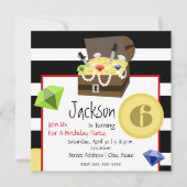 Pirate Treasure Chest Coins & Jewels Birthday Kaart (Voorkant)