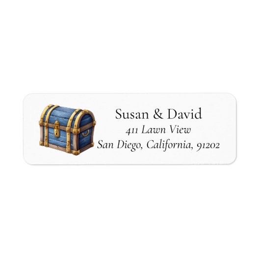Pirate Treasure Chest gepersonaliseerd Etiket (Voorkant)