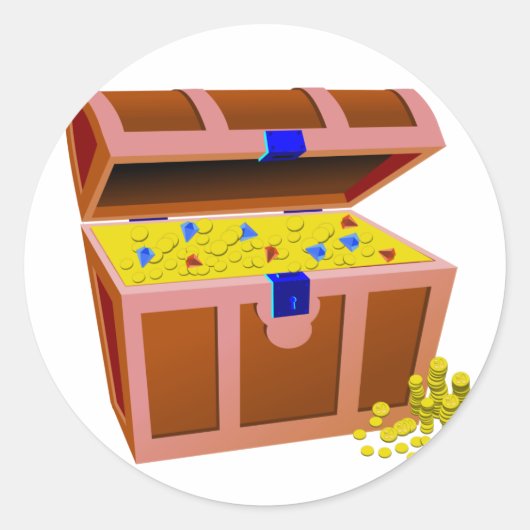 Pirate Treasure Chest Ronde Sticker (Voorkant)