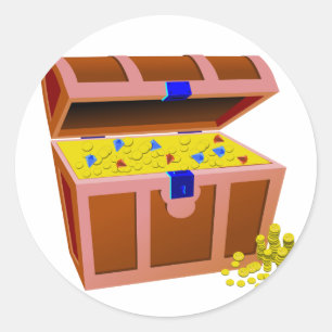 Pirate Treasure Chest Ronde Sticker
