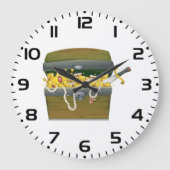 Pirate Treasure Chest with Jewels and Sword Grote Klok (Voorkant)