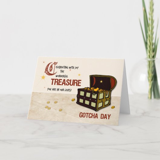 Pirate Treasure Gotcha Day, jongen Kaart (Voorkant)