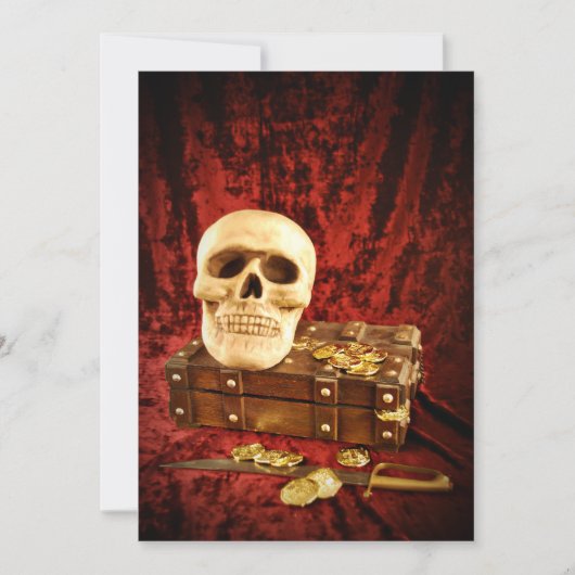Pirate Treasure Halloween Party Kaart (Voorkant)