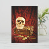 Pirate Treasure Halloween Party Kaart (Staand voorkant)