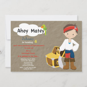 Pirate Treasure Hunt Birthday Invitation Kaart
