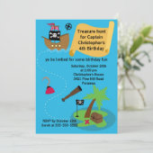 Pirate Treasure Hunt Birthday Party Invitation Kaart (Staand voorkant)