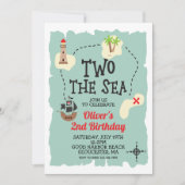 Pirate Treasure kaart Twee het Zee 2e verjaardag (Voorkant)