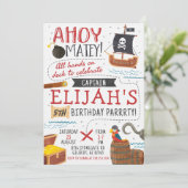 Pirate Treasure Kaart Uitnodiging voor verjaardag (Staand voorkant)