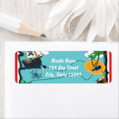 Pirate Treasure Kaart Verjaardag Adresetiketten Etiket (Insitu)