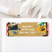 Pirate Treasure Kaart Verjaardag Adresetiketten Etiket (Insitu)