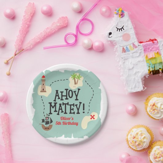 Pirate Treasure kaart Verjaardag Papieren Bordje (Feest)