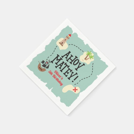 Pirate Treasure kaart Verjaardag Servet (Hoek)