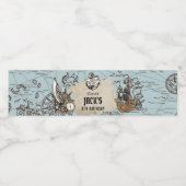  Pirate Treasure Kaart Verjaardagsgunst Waterfles Etiket (Enkel label)