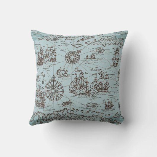  pirate Treasure Map Ahoy Matey Anchor Boy Kussen (Achterkant)