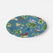 Pirate Treasure Map Birthday Blue Papieren Bordje (Gekanteld)