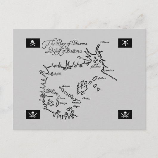 Pirate Treasure Map Briefkaart (Voorkant)