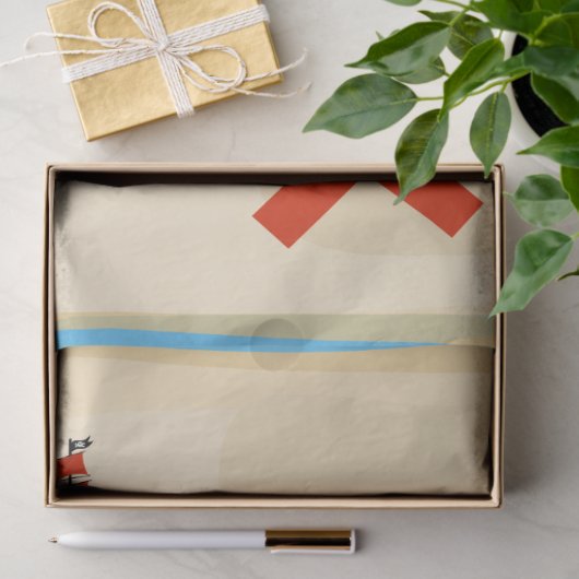 Pirate Treasure Map Cartoon Illustration Tissuepapier (Geschenk)